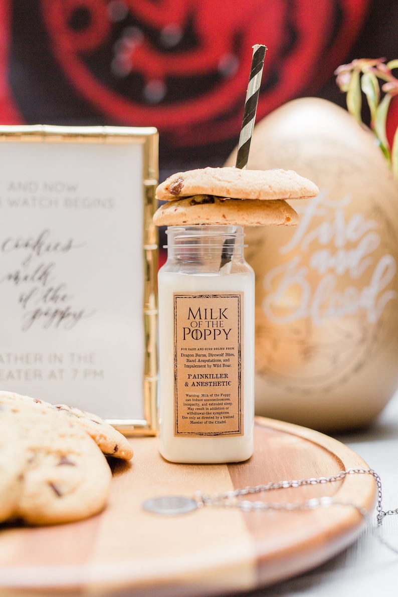 Milk of the Poppy Labels  Game of Thrones Inspired Party image 1