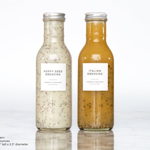 Clean-Modern Dressing, Sauce, and Condiment Labels Personalization Available Water and Oil Resistant by Paper & Pear image 3