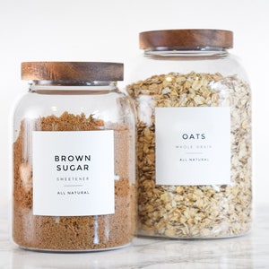 Modern Pantry Labels • Water and Oil Resistant • Personalization Available • by Paper & Pear