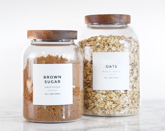 Modern Pantry Labels • Water and Oil Resistant • Personalization Available • by Paper & Pear