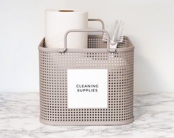 Modern Home Organization Labels for Bath, Linen Closets, Storage, Utility, and Office • Personalization Available • by Paper & Pear