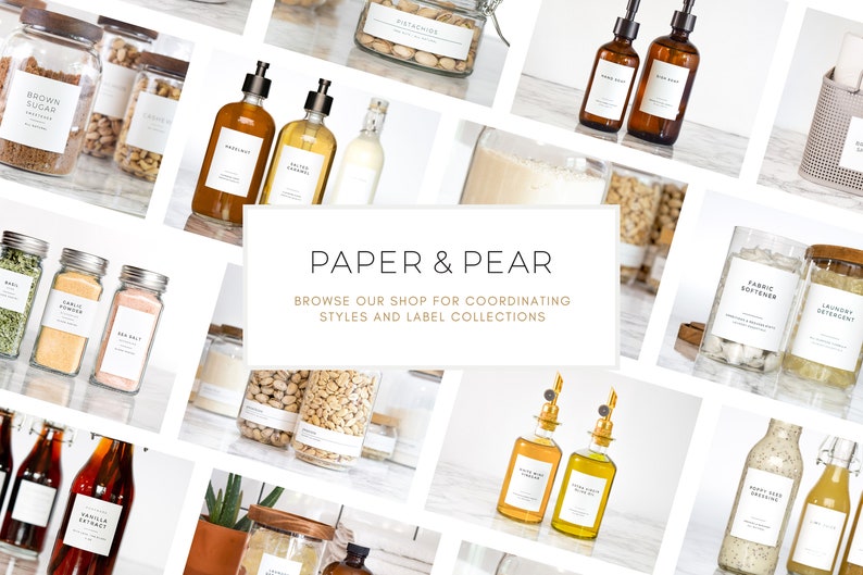 Minimalist Spice Labels Water and Oil Resistant Personalization Available by Paper & Pear image 10