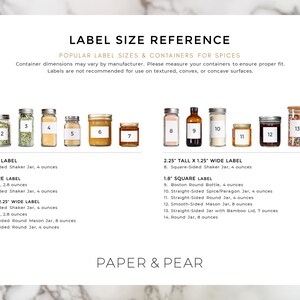Minimalist Spice Labels Water and Oil Resistant Personalization Available by Paper & Pear image 9