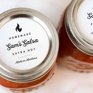 Retro-Script Sauce and Salsa Labels • Personalized • Water and Oil Resistant • by Paper & Pear