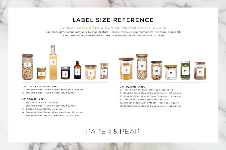 Minimalist Pantry Labels Water and Oil Resistant Personalization Available by Paper & Pear image 9