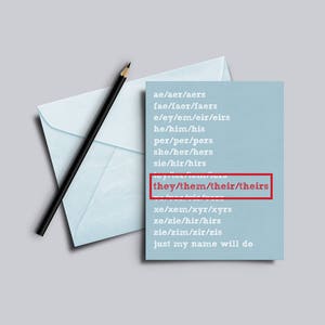 Voorkeur van voornaamwoorden / / kaart voor minnaar, partner, dating, queer, transgender, intersex, genderqueer, pansexual / / Love kaart, de kaart van de steun