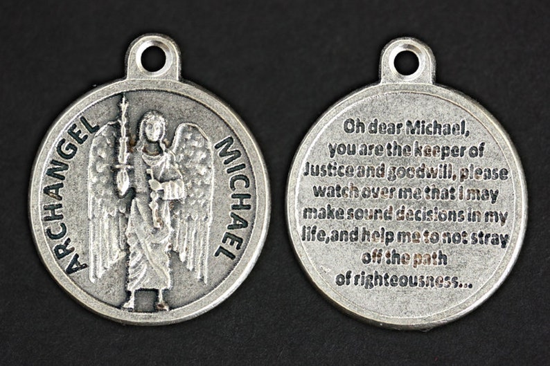Archangel Michael Necklace. Saint Michael Prayer Necklace. Etsy