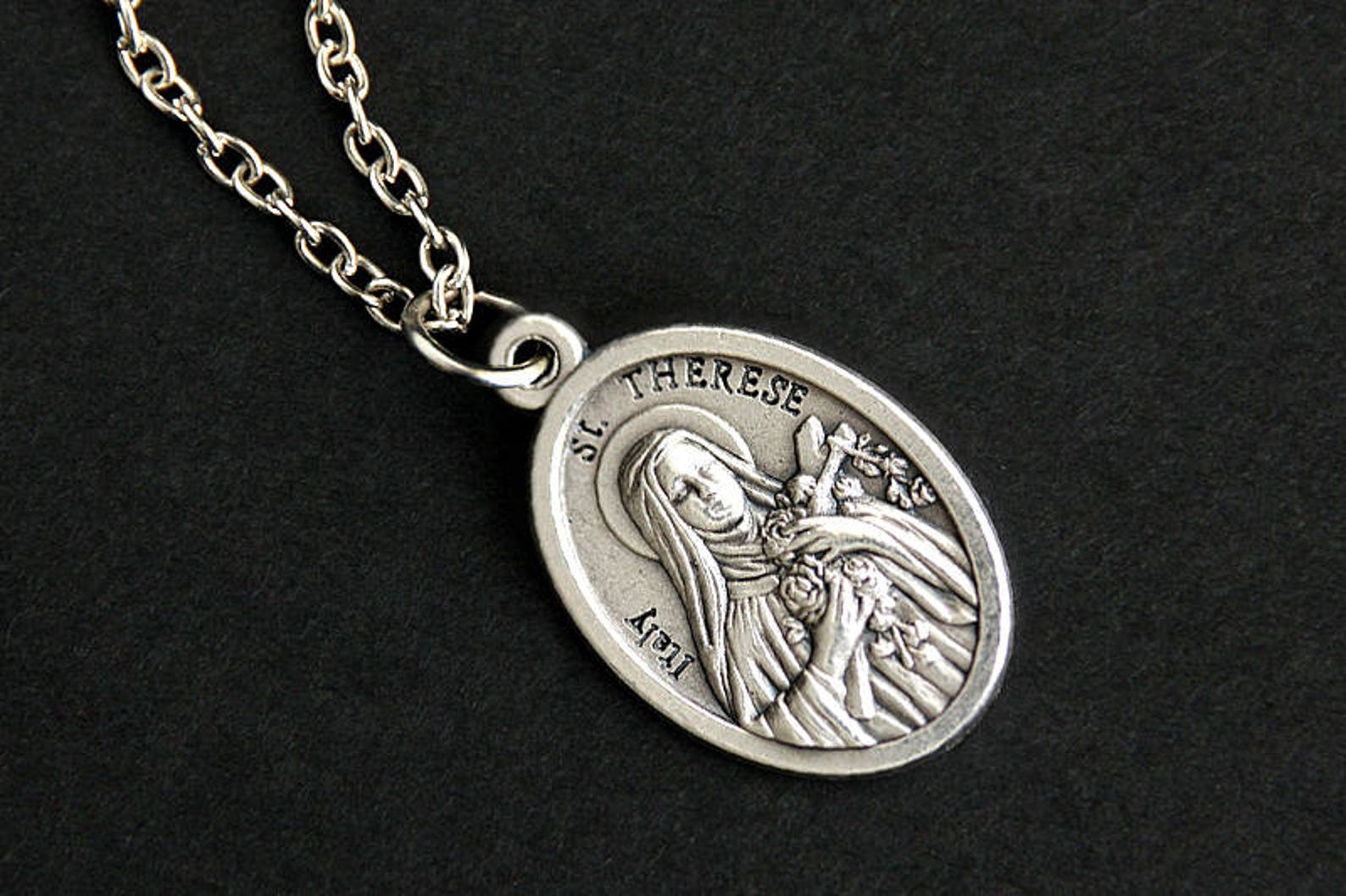 Saint Therese Medal Necklace. St Therese Necklace. Catholic Necklace ...