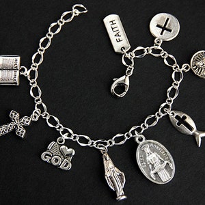 Saint Anastasia Charm Bracelet. St Anastasia Bracelet. Catholic Bracelet. Patron Saint Bracelet. Saint Medal Bracelet. Catholic Jewelry.