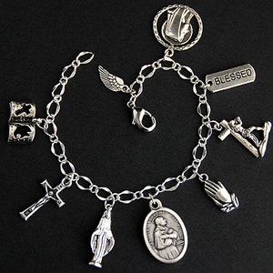 Charles Borromeo Charm Bracelet. Charles Borromeo Bracelet. Catholic Bracelet. Patron Saint Bracelet. Catholic Saint Medal Bracelet.