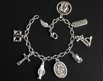 Charles Borromeo Charm Bracelet. Charles Borromeo Bracelet. Catholic Bracelet. Patron Saint Bracelet. Catholic Saint Medal Bracelet.