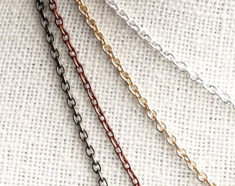 Necklace Chain. (Custom Length) Silver Plated Chain. Gold Plated Chain. Antique Bronze Chain. Antique Copper Chain. Silver Chain. Gold Chain