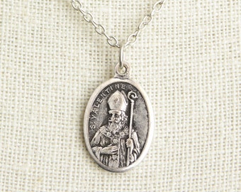 Saint Valentine Necklace. Christian Necklace. St Valentine Medal ...