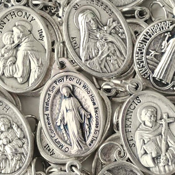 Catholic Medal. Add-On Charm for Bracelet Charm or Necklace Charm. Patron Saint Medal. Catholic Charm.