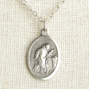 Saint John of God Medal Necklace. St John of God Necklace. Catholic Necklace. Patron Saint Necklace. Saint Medal Necklace. Catholic Jewelry.