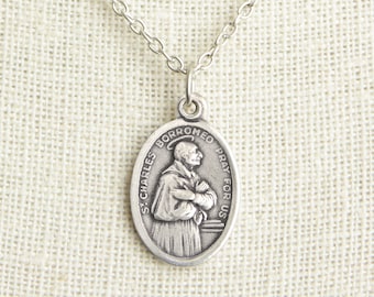 Charles Borromeo Medal Necklace. Charles Borromeo Necklace. Catholic Necklace. Patron Saint Necklace. Catholic Saint Medal Necklace.