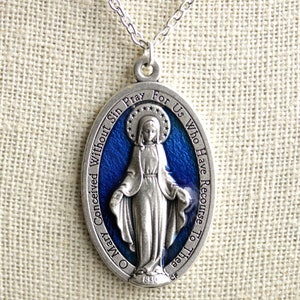 Loove Collar Con Medalla Milagrosa De La Virgen María De Pla
