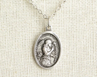 Saint Gabriel Medal Necklace. St Gabriel Necklace. Catholic Necklace. Patron Saint Necklace. Archangel Gabriel Necklace. Catholic Jewelry.