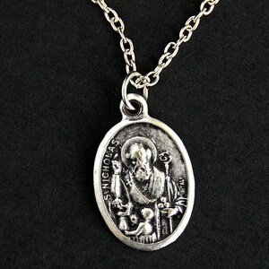 Saint Nicholas Medal Necklace. St Nicholas Necklace. Catholic Necklace. Patron Saint Necklace. Saint Medal Necklace. Catholic Jewelry. image 4