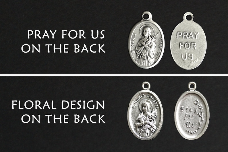 Catholic Saint Medal Necklace. Catholic Necklace St Maria Goretti Necklace Saint Maria Goretti Medal Necklace Patron Saint Necklace