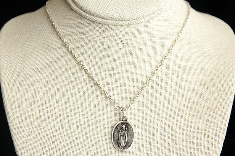 Saint Augustine Medal Necklace. St Augustine Necklace. Catholic Necklace. Patron Saint Necklace. Saint Medal Necklace. Catholic Jewelry. image 3