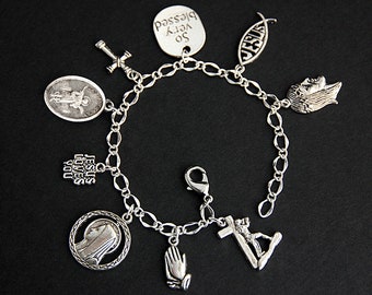 San Pancracio Charm Bracelet. San Pancracio Bracelet. Catholic Bracelet. Patron Saint Bracelet. Saint Medal Bracelet. Catholic Jewelry.