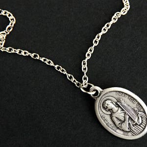 Saint Cecilia Medal Necklace. Saint Cecilia Necklace. Catholic Necklace. Patron Saint Necklace. Saint Medal Necklace. image 3