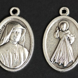 Saint Faustina Medal Necklace. St Faustina Necklace. Catholic Necklace. Patron Saint Necklace. Saint Medal Necklace. Catholic Jewelry. image 2