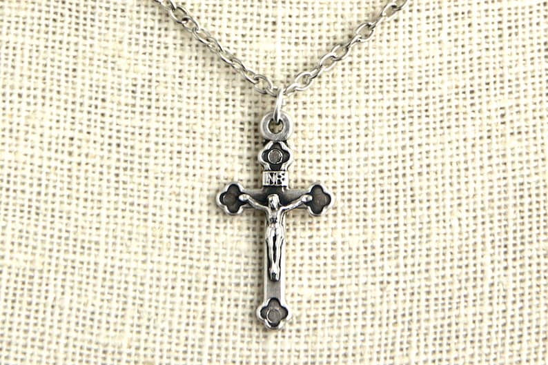 Catholic Crucifix Necklace. Catholic Necklace. Cross Necklace. Etsy
