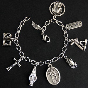 Saint Rose of Lima Charm Bracelet. St Rose of Lima Bracelet. Catholic Bracelet. Patron Saint Bracelet. Catholic Saint Medal Bracelet.