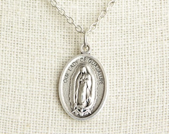 Unsere Liebe Frau von Guadalupe Medaille Halskette. OL of Guadalupe Halskette. Katholische Halskette. Schutzpatron Halskette. Heilige Medaille Halskette.