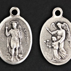 Saint Expedit Medal Necklace. St Expedit Necklace. Catholic Necklace. Patron Saint Necklace. Saint Medal Necklace. Catholic Jewelry. image 2
