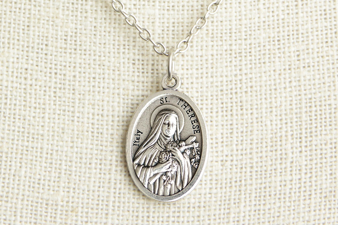 Saint Therese Medal Necklace. St Therese Necklace. Catholic Necklace ...