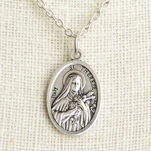 Saint Therese Medal Necklace. St Therese Necklace. Catholic Necklace ...