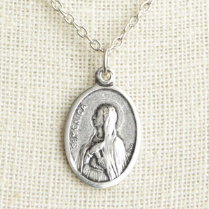 Saint Monica Medal Necklace. St Monica Necklace. Catholic Necklace. Patron Saint Necklace. Catholic Saint Medal Necklace. Catholic Jewelry.