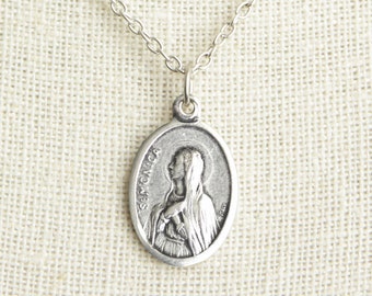 Saint Monica Medal Necklace. St Monica Necklace. Catholic Necklace. Patron Saint Necklace. Catholic Saint Medal Necklace. Catholic Jewelry.