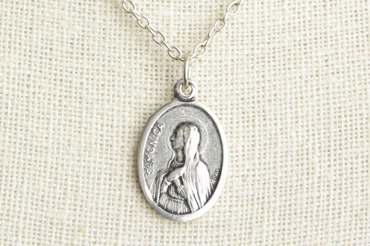 Saint Monica Medal Necklace. St Monica Necklace. Catholic Etsy