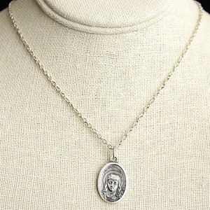 Saint Catherine Medal Necklace. St Catherine Necklace. Catholic Necklace. Patron Saint Necklace. Saint Medal Necklace. Catholic Jewelry. image 3