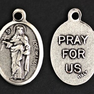 Saint Rose of Lima Medal Necklace. St Rose of Lima Necklace. Catholic ...