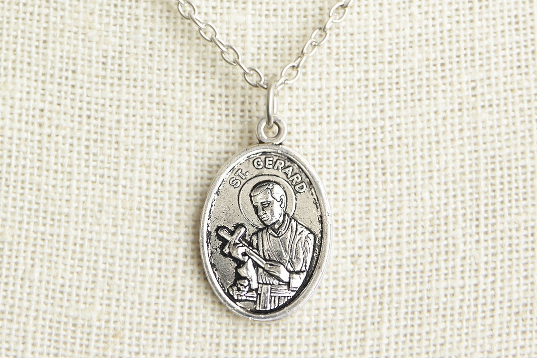 Saint Gerard Medal Necklace. St Gerard Necklace. Catholic Necklace
