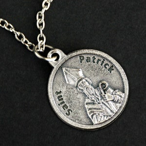 St Patrick Necklace. Patrick Prayer Necklace. Round Medal Necklace. Catholic Jewelry. Patron Saint Patrick Necklace. Catholic Necklace.