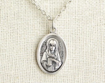 Patron Saint of Blind/Paralyzed Alice Pendant with 18 Sterling Silver Lite Curb Chain Sterling Silver St Patron Saint of Blind/Paralyzed Alice Pendant with 18 Sterling Silver Lite Curb Chain Sterling Silver St