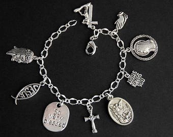 Saint Michael Charm Bracelet. Saint Michael Bracelet. Catholic Bracelet. Patron Saint Bracelet. Saint Medal Bracelet. St Michael Bracelet.