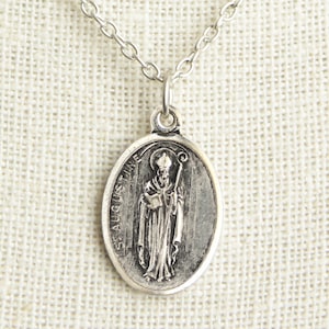 Saint Augustine Medal Necklace. St Augustine Necklace. Catholic Necklace. Patron Saint Necklace. Saint Medal Necklace. Catholic Jewelry. image 1