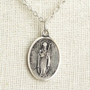 Saint Augustine Medal Necklace. St Augustine Necklace. Catholic Necklace. Patron Saint Necklace. Saint Medal Necklace. Catholic Jewelry.