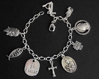 Saint Gerard Charm Bracelet. St Gerard Bracelet. Catholic Bracelet. Patron Saint Bracelet. Saint Medal Bracelet. Handmade Bracelet.