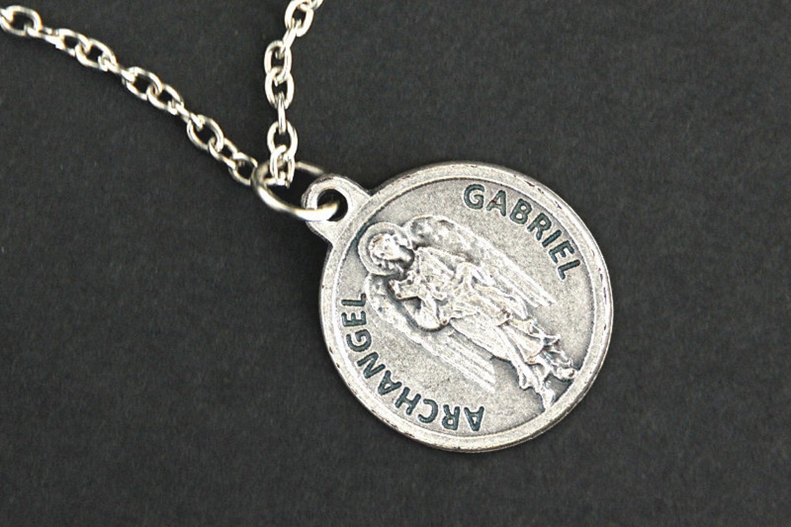 Archangel Gabriel Necklace. Saint Gabriel Prayer Necklace. Etsy
