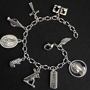 Saint Caridad del Cobre Charm Bracelet. St Caridad del Cobre Bracelet. Catholic Bracelet. Patron Saint Bracelet. Saint Medal Bracelet.