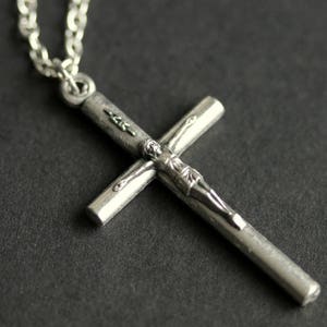Tube Crucifix Necklace. Catholic Necklace. INRI Cross Necklace. Tube ...