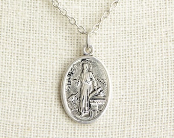 Saint Luke Medal Necklace. St Luke Necklace. Catholic Necklace. Patron Saint Necklace. Saint Medal Necklace. Catholic Jewelry.